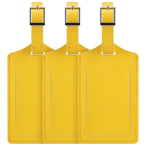Tags For Suitcases Faux Leather Privacy Protection 3 Pack Ba