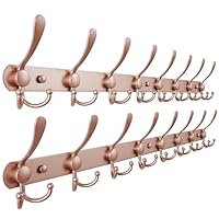 Dseap Wall Mounted Coat Rack - 5 Tri Hooks, Heavy Duty, Stainless Steel, Metal Coat Hook Rail