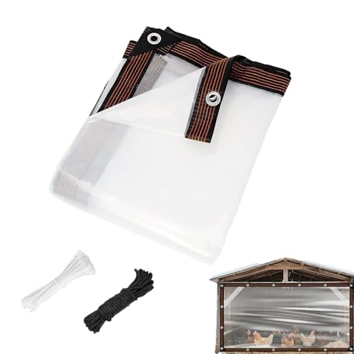 Claro para gallinero, de invernadero impermeable, cubierta de bordes reforzados para jardinería, invierno, cobertizo, patio, techo, exterior, crema, tienda de campaña