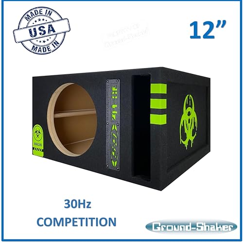 Image of 30HZ Reinforced Competition Single Ported Sub Box Sub Woofer Enclosure Speaker Box Car Audio Subwoofer Ground Shaker Box Ground-Shaker (Biohazard, 12 inch)