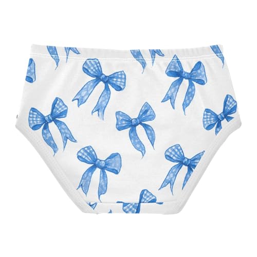 Wusikd Blue Bows Ribbon Girls' Underwear Cotton Girls Briefs Soft Toddler Underwear 2T2