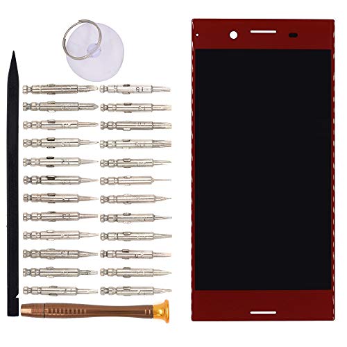 Image of LCD Screen Display with Digitizer Touch Panel Without Bezel Frame Compatible with Sony Xperia XZ G8141 G8142(Red)