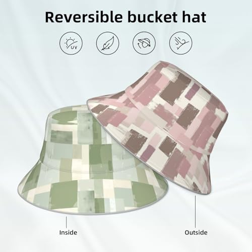 Image of Bucket Hat Double-Side-Wear Reversible Sun Hat Beach Travel Hiking for Women Men