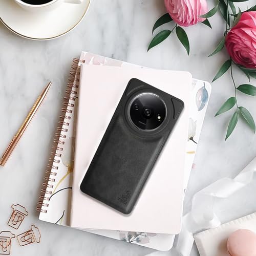 Image of AIBEX Shield Back Cover Case Compatible with Poco C61 / Xiaomi Redmi A3 Back Cover | Flexible Vegan Leather | Full Camera Protection | Raised Edges | Super Soft-Touch | Bumper Case