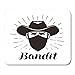Produktbild AOHOT Mauspads Bandana Angry Bandit Gangster Label Portrait of Cowboy in Mask Lettering Avatar Mouse pad 9.5" x 7.9" for Notebooks,Desktop Computers Accessories Mini Office Supplies Mouse Mats