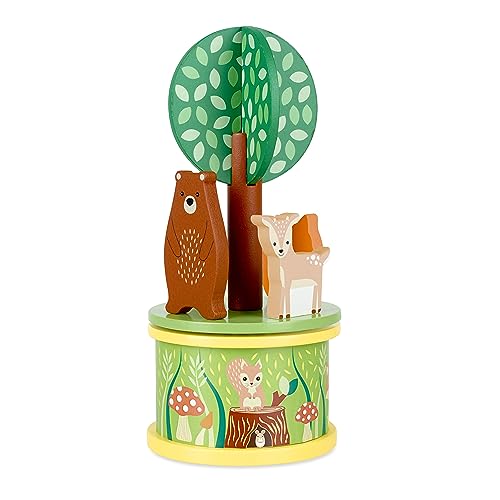Woodland Animals Carousel Music Box for Toddlers - Wooden Toys, Early Development & Activity Toys, Musical Toys with Bear, Fox, Deer & More- Christening Gifts for Girls, Boys, Baby by Orange Tree Toys
