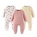 JELYLOVE Baumwolle Langarm Baby Jungen Mädchen Strampler 0-12 Monate Neugeborene Bekleidung 3er-Pack