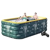 【MATERIAL FUERTE Y SEGURO】 Esta piscina inflable para niños está hecha de material de PVC de alta calidad, que no es tóxico, no contiene plomo ni BPA. Una piscina hinchable para niños segura, respetuosa con el medio ambiente, duradera y fiable.