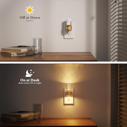Image of JandCase Motion Sensor Night Light, 2 pack Mini Bubble Night Lights Plug into Wall, Soft White /Cool White /Amber 3 Light Color, Dimmable Night-Lights with Dusk to Dawn Sensor for Bathroom Hallway Rooms