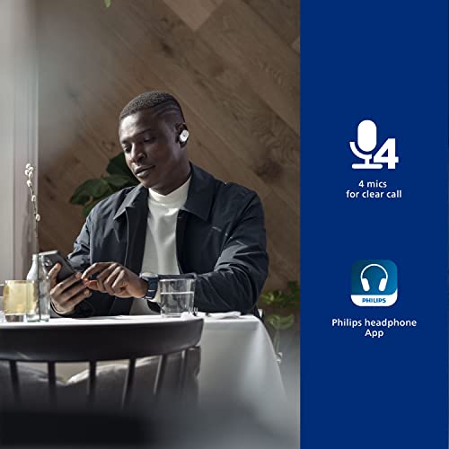 Image of Philips Fidelio T1 True Wireless Headphones with Active Noise Canceling Pro+, Audiophile Quality (White)