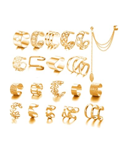 KGDUYC 20pcs Manchette D'oreille Réglable Clip Wrap Boucle D'oreille Femmes Non Piercing Cartilage...