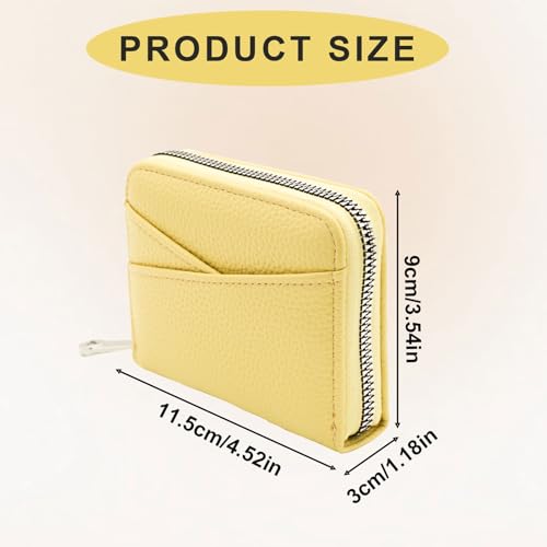 Small Women Wallets, 12 Grids PU Leather Card Wallet Case Cute Zipper Ladies Wallet Mini Purse Pouch for Cash Key Card (Blue)2