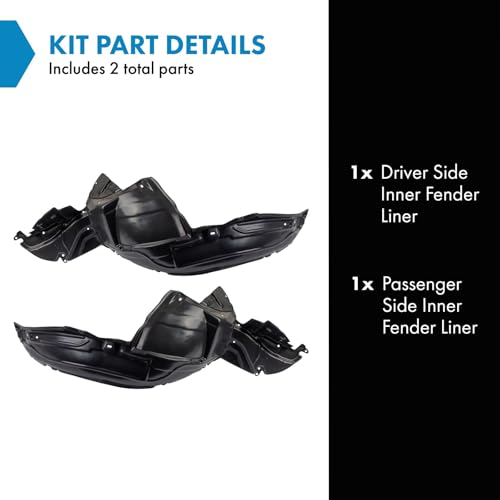 Image of TRQ Inner Fender Liner Set Compatible with 2004-2005 Subaru Impreza SU1250101 SU1251101