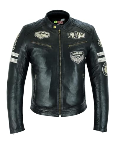 Veste de moto en cuir homme noir vêtement de tourisme motard coupe-vent été hiver BSM