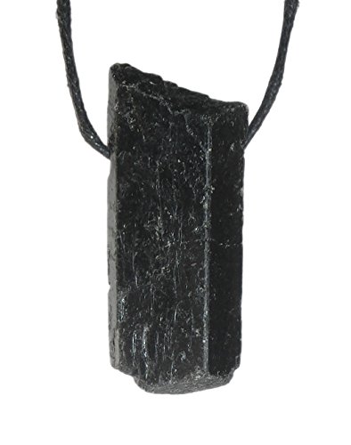Lebensquelle Plus Pendentif en Pierre Brute de Tourmaline Noire avec Cordon en Cuir