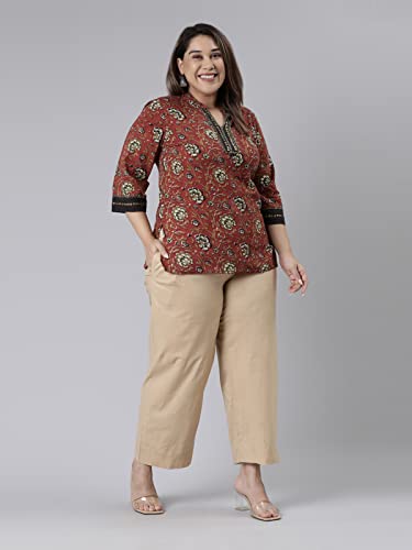 Image of GO COLORS Women Blue Stripe Cotton Wide Pants