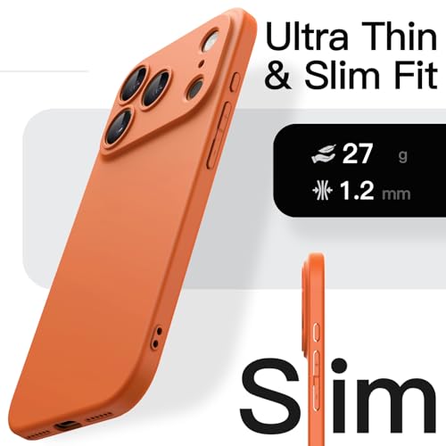 Image of JETech Slim Case for iPhone 17 Pro Max 6.9-Inch, Ultra-Thin Lightweight Minimalist Phone Cover with Camera Lens Protection, Matte Anti-Fingerprint Finish (Orange)