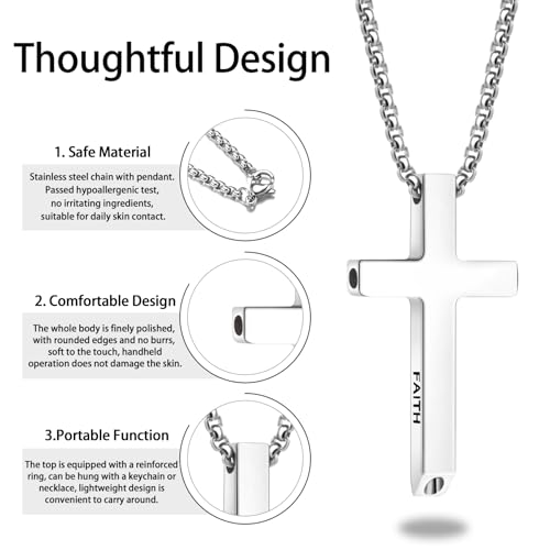 Breathing Necklace Stop Smoking Aids that Work Stainless Steel Cross with Black Faith Scripture Stylish Portable Unisex Gift for Meditation, Stress Relief, Mindfulness3