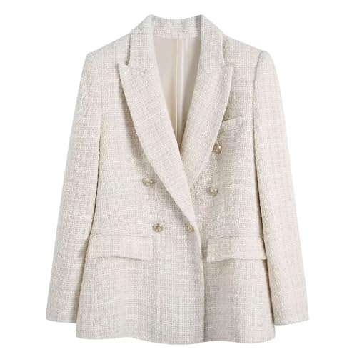 neogor Abrigo de doble botonadura para mujer, manga larga, bolsillos con solapa, ropa de abrigo para mujer, chaleco para mujer Y, Como Cuadro, XS
