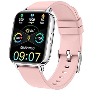 Smart Watch, Fitness Tracker 1.69″ Touch Screen Heart Rate Sleep Monitor, IP68 Waterproof Fitness Watch Smartwatch, 24 Modes, Pedometer Activity Trackers Smart Watch for Men Women for Android iOS