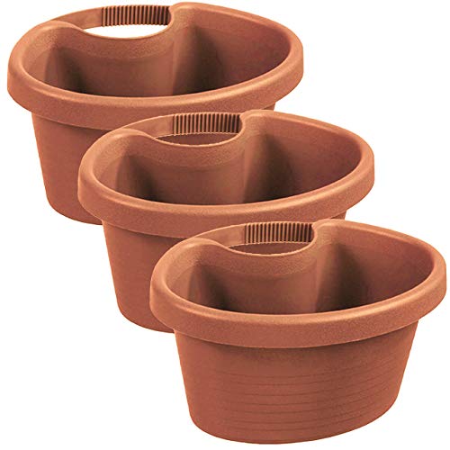 Quality-Collection 3er Set Blumentopf XL -Botanic Line- für Regenfallrohre