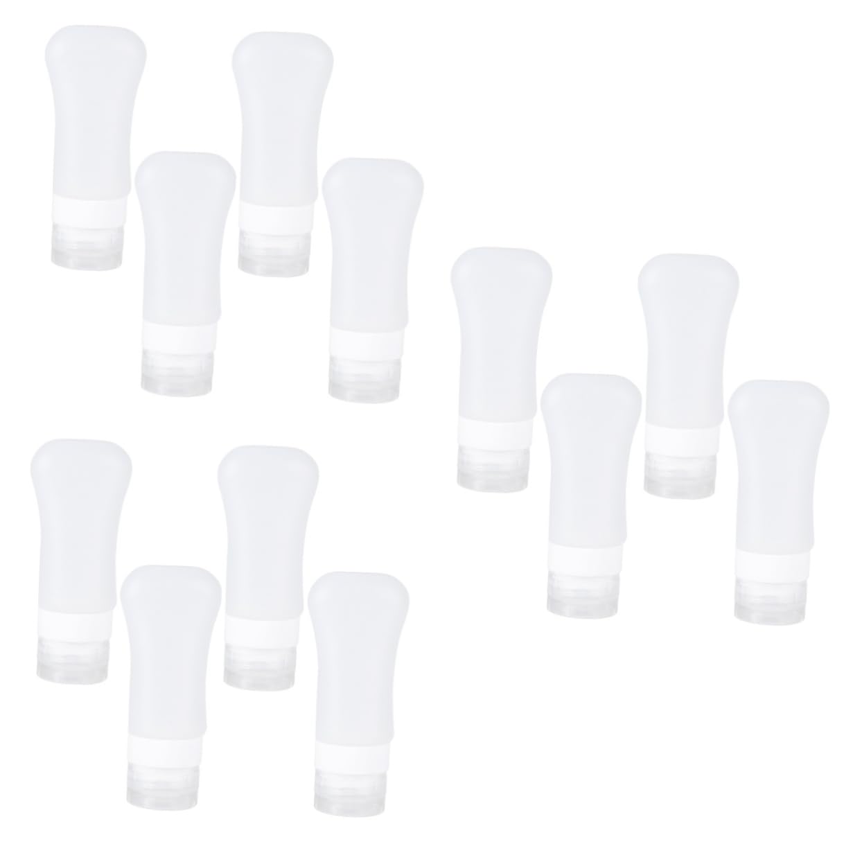 FOMIYES Set Di 3 Flaconi Per Il Trucco Da Viaggio - Dispenser in Silicone Da 60 Ml Con A Prova Di Perdite Per Lozione Shampoo E Altro (nero) 4 Pezzi*3