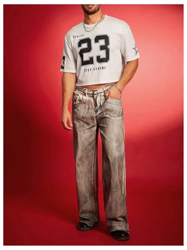 Men's Jersey Shirts Graphic Oversized Y2k Baggy Shirt Crew Neck Short Sleeve Crop Tee Tops3