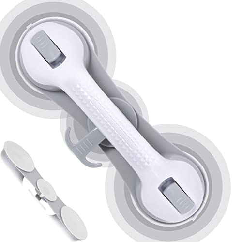 Poignée de douche âgée pour salle de bain avec 3 ventilateurs, poignée handicapée, main courante mobilité portable, sans outil, convient salle de bain, placard(gris) Cover