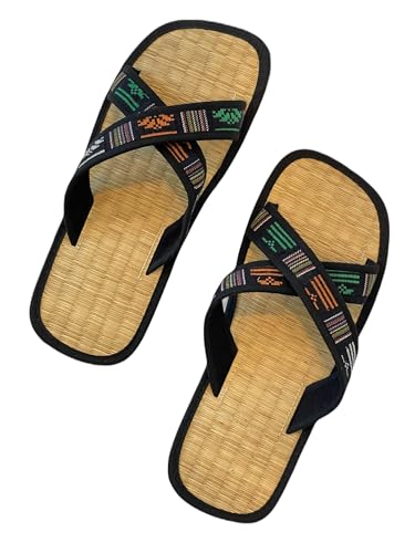 Natural Sedge Mat Sandals for Men & Women | Sustainable Straw Flip Flops | Breathable, Comfortable Spa & Beach Slippers for Home or Hotel | Hawaiian Sandals