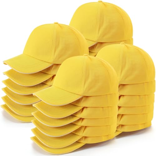 Image of Shyyween Kids Baseball Caps Youth Adjustable Plain Baseball Hats Cotton Blank Hats Bulk for Girls Boys Sport Team