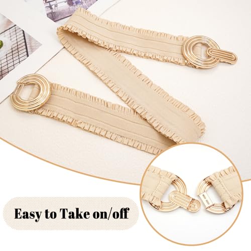 Women Wide Elastic Belts Stretchy Hollow Out Round Waist Belt for Dresses4