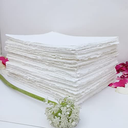 Papel hecho a mano E-Tailor A5 de 150g con borde de cubierta blanco marfil para acuarela 6