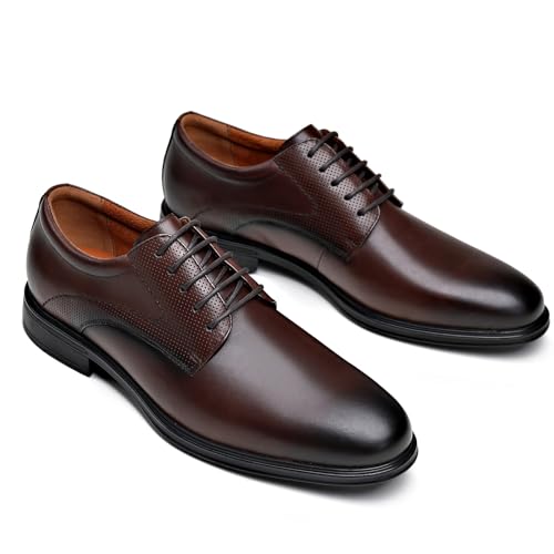 Comfortable Dress Shoes for Men, Formal Wedding Men's Oxford Shoes, Dark Brown 103