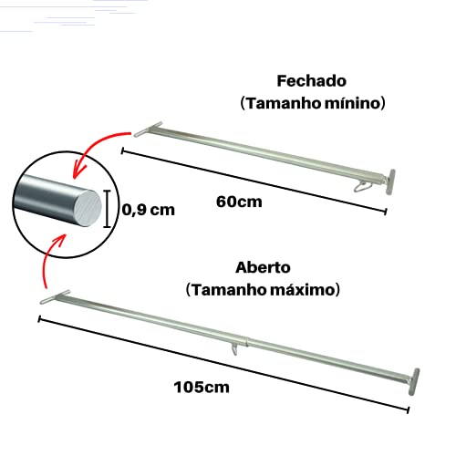 Suporte Extensor Ajustável para Apoio de Espetos e Grelhas em Churrasqueira N 2 (60 até 105cm)