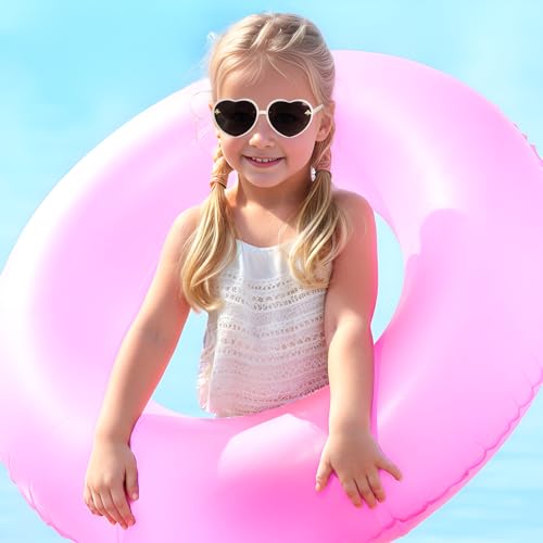 Obmwang 2 Pcs Kids Heart Shaped Sunglasses Cute Bee Glasses With Strap For Girls Boys Age 3-10 Uv400 Protection Outdoor Beach thumb #5