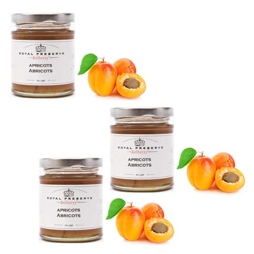 Belberry® | Mermelada de Albaricoque - 3 x 215 Gr | Conservas Clásicas Albaricoques Frescos y Delicados Untables en Pan y Mantequilla, Tartas, Quesos