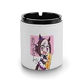 ウマ娘 灰皿 革製灰皿 丸い円筒形 アッシュトレイ 卓上 大容量 屋外 おしゃれ ステンレス おしゃれ 大容量 屋外 室内 防臭 車用 ブラック 洗いやすい インテリア コンパクト