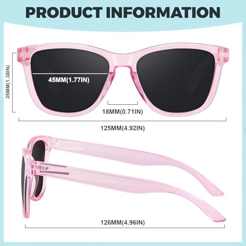 Image of Kids Polarized Sunglasses for Girls Boys UV400 Protection Classic Fashion sun Glasses Lightweight Material Age 3-10