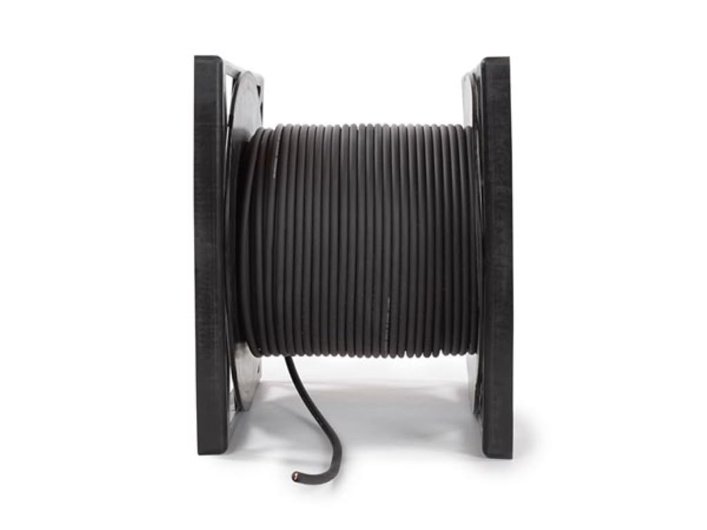 HQ-Power Lautsprecherkabel 2x2.50mm², 100 Meter, schwarz, Rolle, reines OFC Kupfer für Heimkino Stereoanlage, Audiokabel, Lautsprecheranschluss, flexible Installation, professionelle Klangqualität