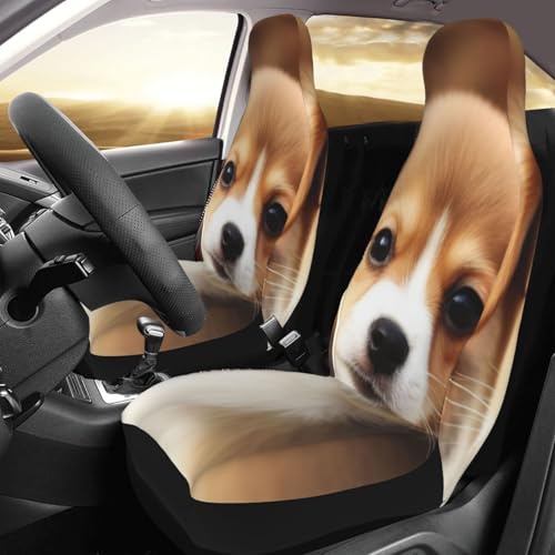Housses de siège voiture imperméables lot de 2 protections avant motif chien mignon