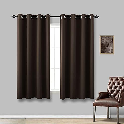 KOUFALL Sage Green Curtains 63 Inch Length for Bedroom 2 Panels Grommet Window Treatments Room Darkening Insulated Blackout Thermal Boho Drapes for Living Room Set Decor 52x63 Inches Long Light Green