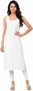 Long Cotton Slip camesole for Women Full Length Inner for Chikankari Kurti, Women Indoor Dress Cotton Sleeveless Skirt wea... Price In India