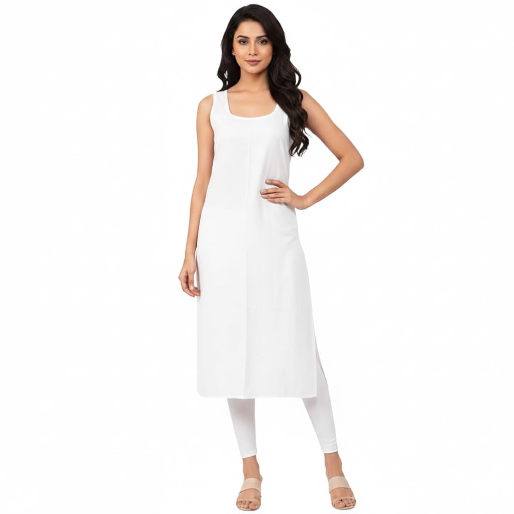 Long Cotton Slip camesole for Women Full Length Inner for Chikankari Kurti, Women Indoor Dress Cotton Sleeveless Skirt wea... - Review, Price and Buying Guide
