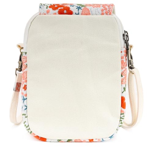 Image of SILKAREA Embroidered Cute Mini Crossbody Bag for Women Small Handbags Wristlet Wallet Bag Cell-phone Pouch Coin Purse