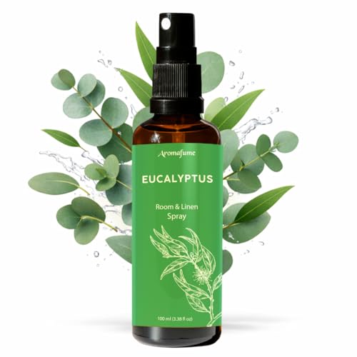 Eucalyptus Room Linen & Pillow Spray by Aromafume | 100ml/3.38 fl oz | with Pure Eucalyptus Essential Oil | Aromatherapy | Mist for Bedding Fabrics