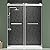 DELAVIN 56"-60" W x 75" H Frameless Shower Door, Double Sliding Shower Door, 5/16"(8mm) Clear Tempered Glass, Noiseless Shatterproof Glass Shower Doors with Square Rail, Stainless Steel, Aluminum