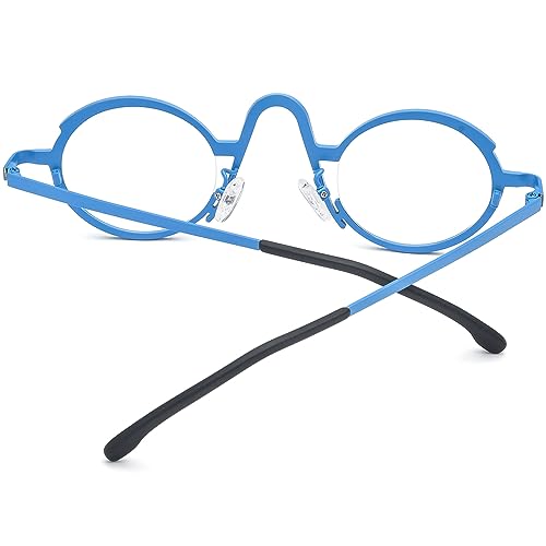 Image of FONEX Colorful Pure Titanium Glasses Frame Women Retro Round Eyeglasses