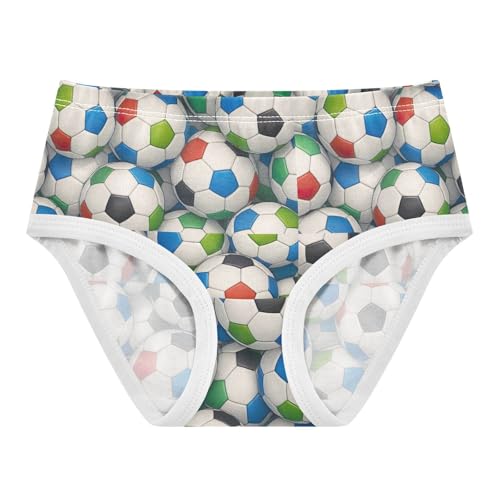 Joisal Fun Print Toddler Girls Underwear 2t Cotton Little Girl Panties Colorful Soccer Balls Kids Briefs Undies