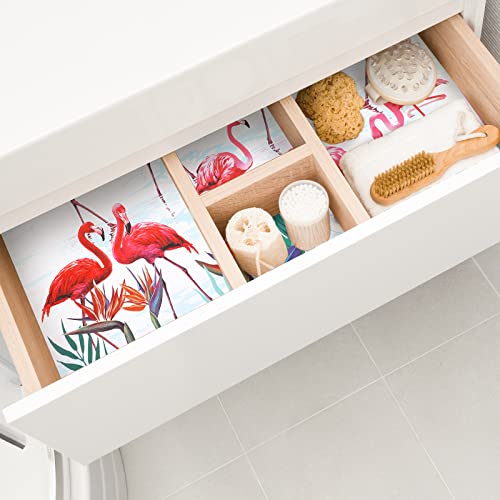 Gersoniel 10 Sheets Drawer Liners for Dresser Scented Drawer Liners Non Adhesive Scented Paper for Fragrant Home Shelf Closet(Violet Scent,Flamingo)