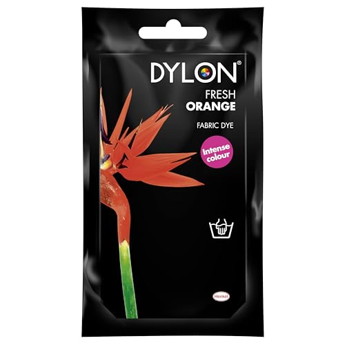 Dylon Hand Fabric Dye Sachet for Clothes & Soft Furnishings, Fresh Orange, 50g